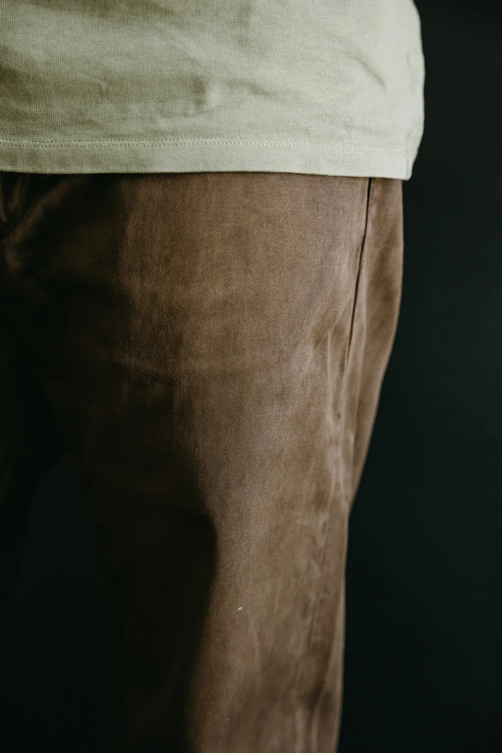 1852S - "Amami Dorozome" Relaxed Tapered Mud Dyed Eastern Jeans - Dark Brown