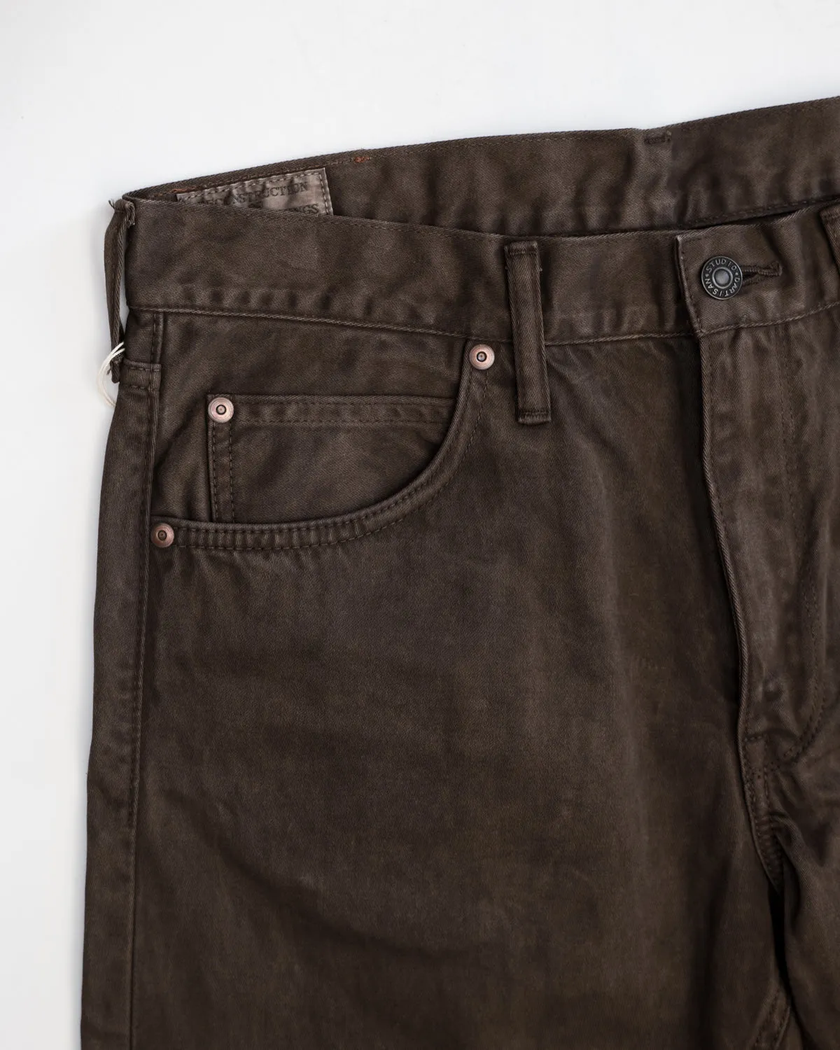 1852S - "Amami Dorozome" Relaxed Tapered Mud Dyed Eastern Jeans - Dark Brown