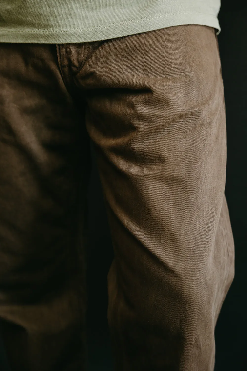 1852S - "Amami Dorozome" Relaxed Tapered Mud Dyed Eastern Jeans - Dark Brown