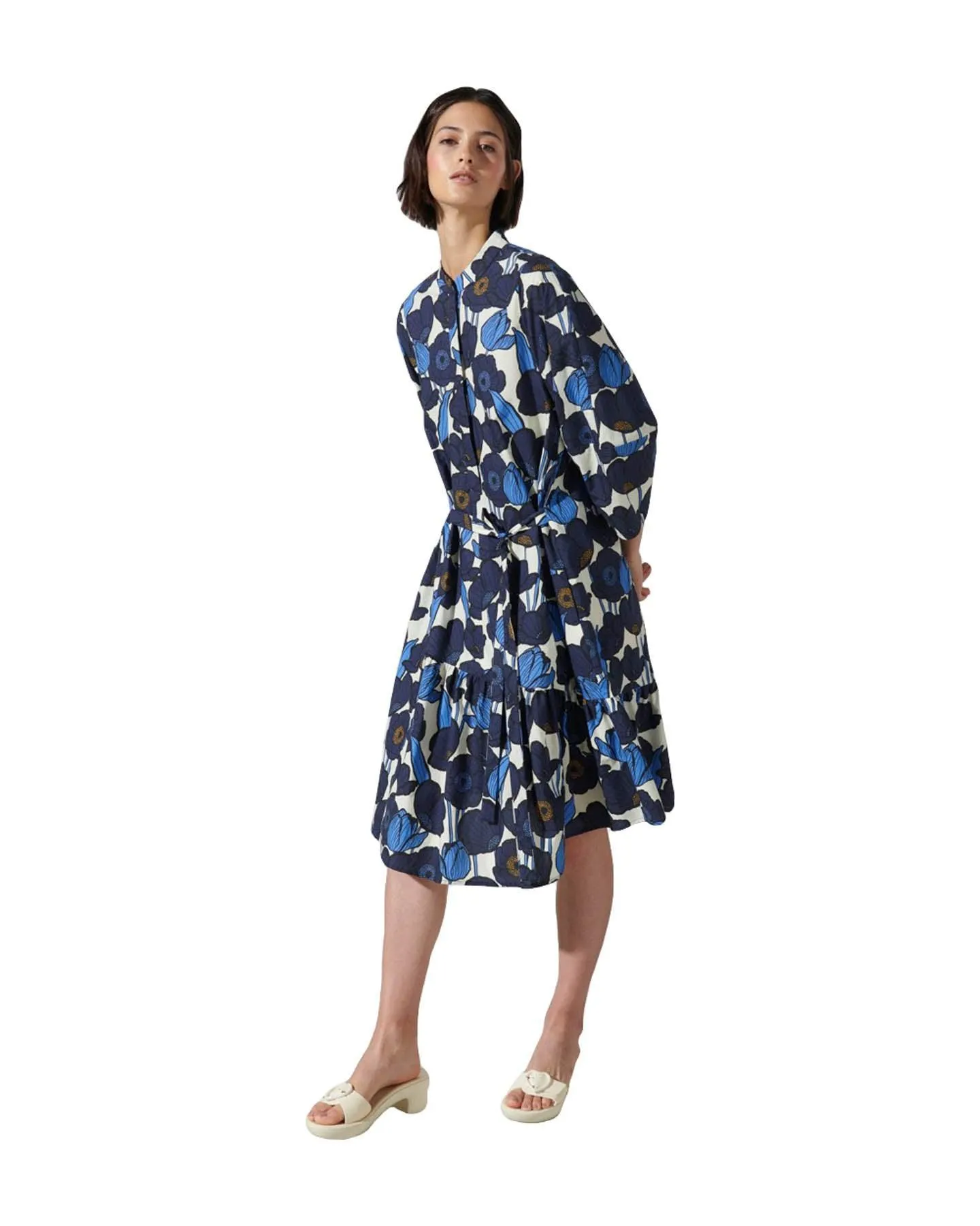 Abstract Poppy Print Dress
