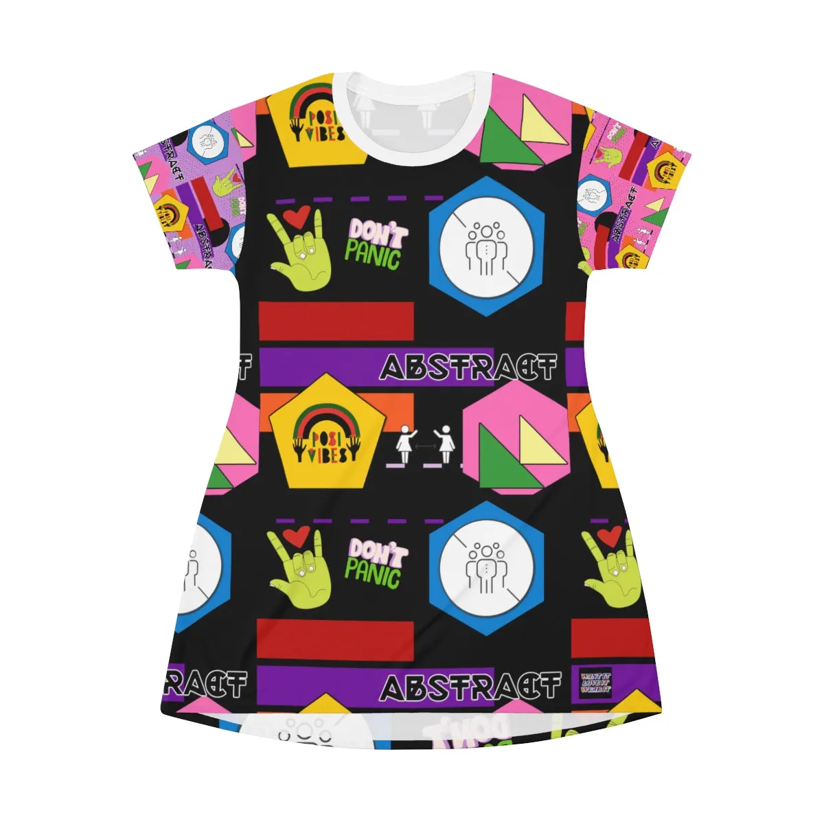 All Over Print T-Shirt Dress ABSTRACT VIBES