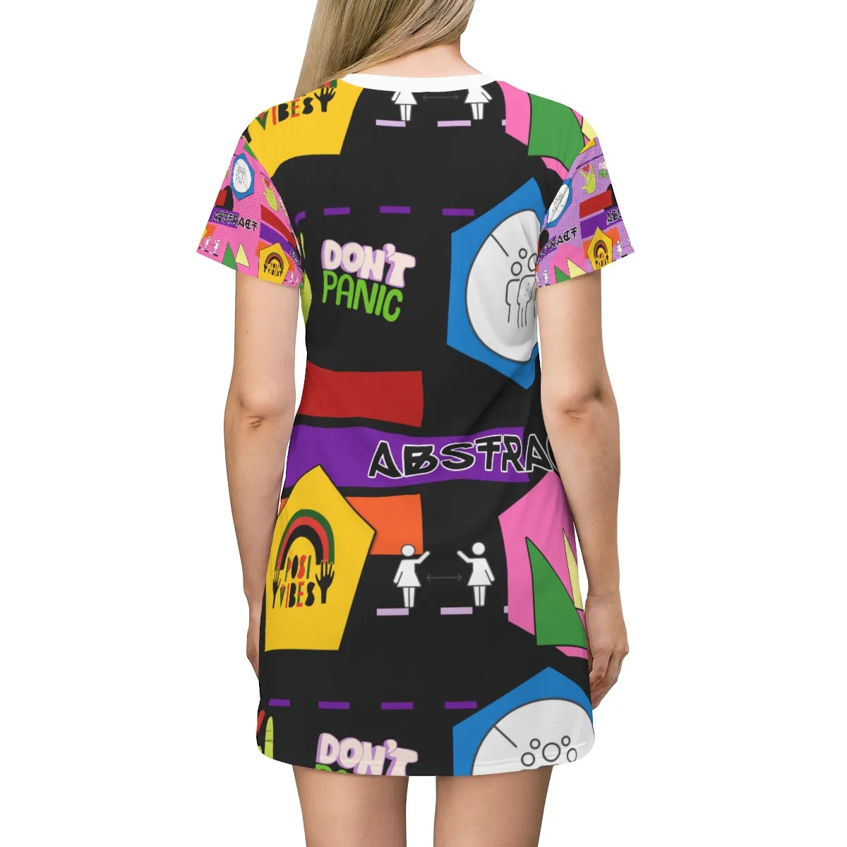 All Over Print T-Shirt Dress ABSTRACT VIBES