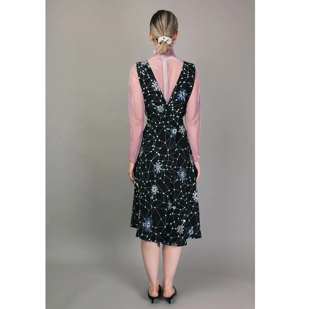 Alog Pinafore Printed Wrap Dress