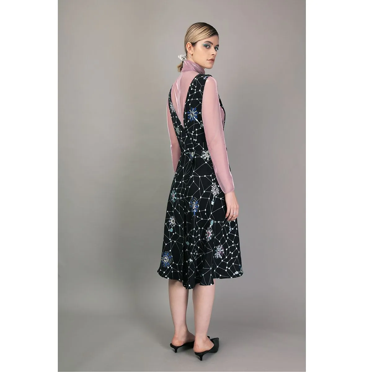 Alog Pinafore Printed Wrap Dress