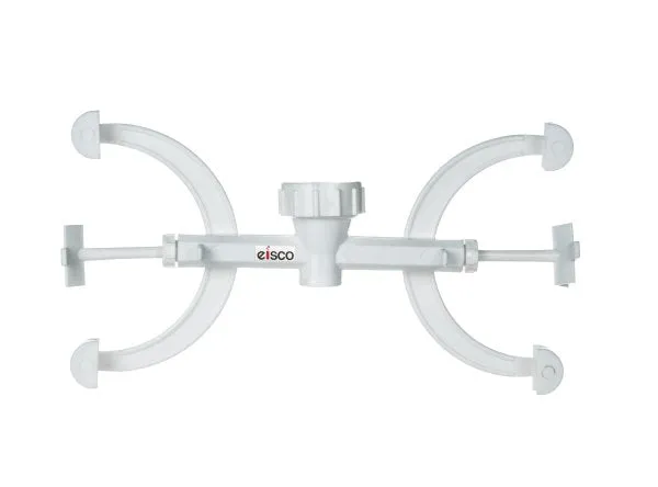 Burette Clamp - Double - Fits 10mm or 12.5mm Rods - Polypropylene Plastic
