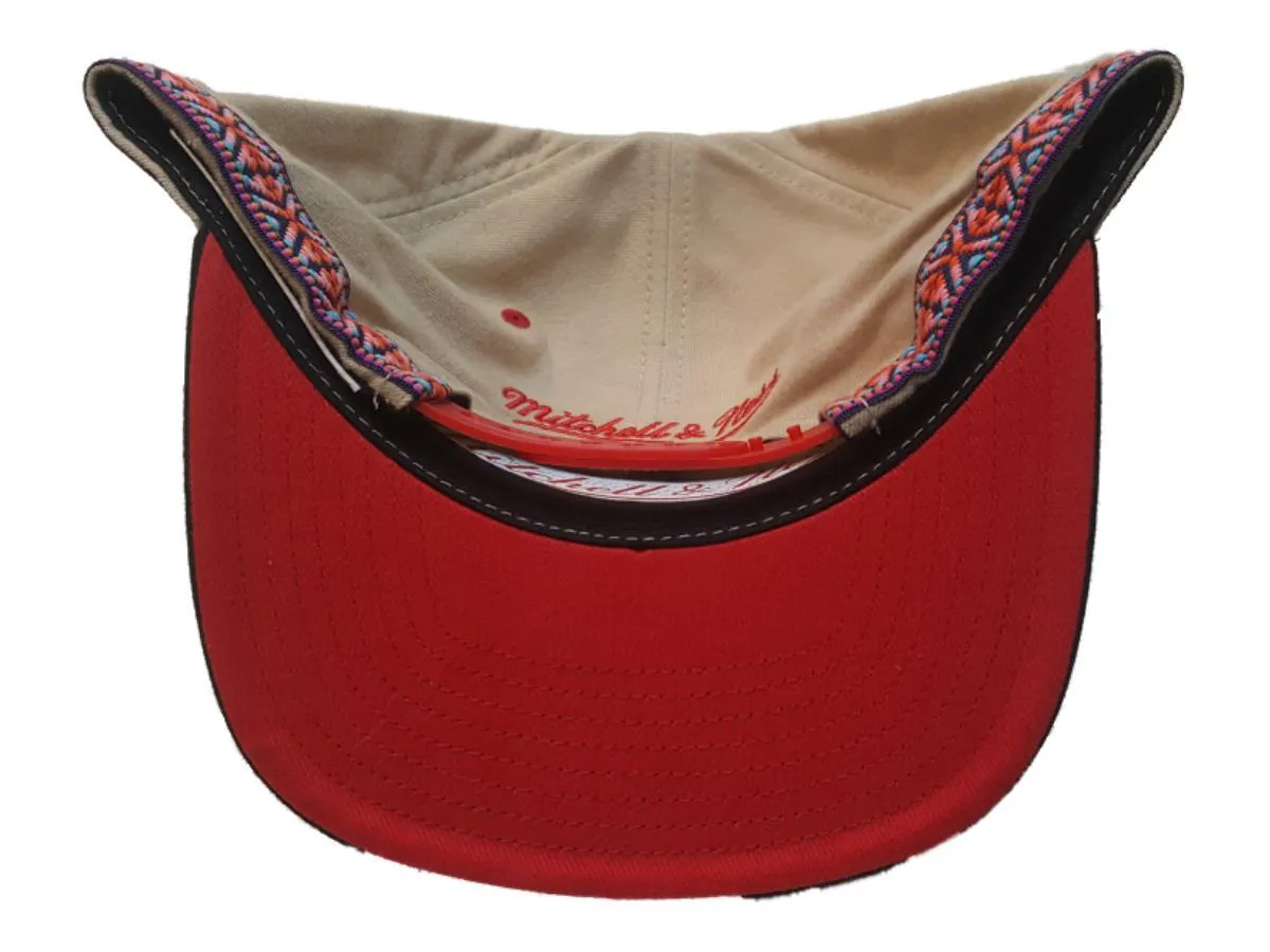D.C. United Mitchell & Ness Beige Tribal Structured Flat Bill Snapback Hat Cap