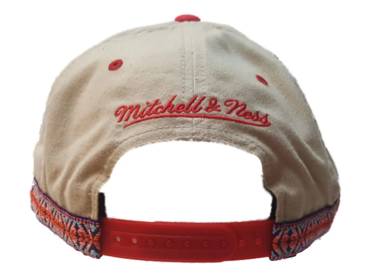 D.C. United Mitchell & Ness Beige Tribal Structured Flat Bill Snapback Hat Cap