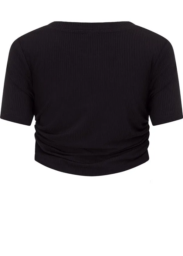 Easy Adjust Rib Short Sleeve Top