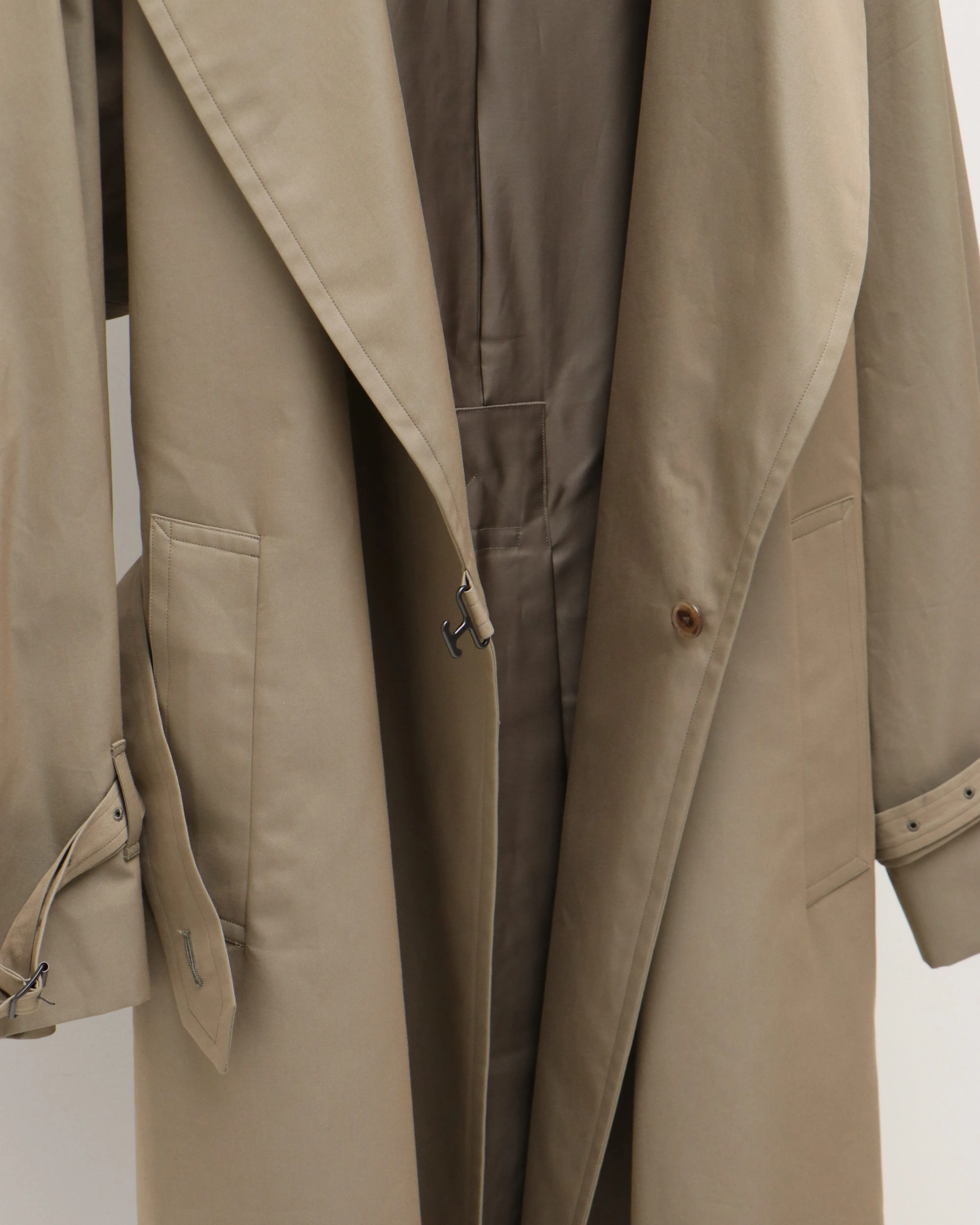 Gabardine Double Belt Trench Coat OLIVE BEIGE