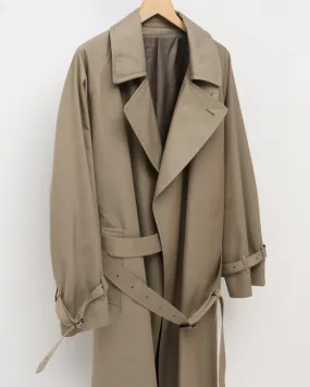 Gabardine Double Belt Trench Coat OLIVE BEIGE