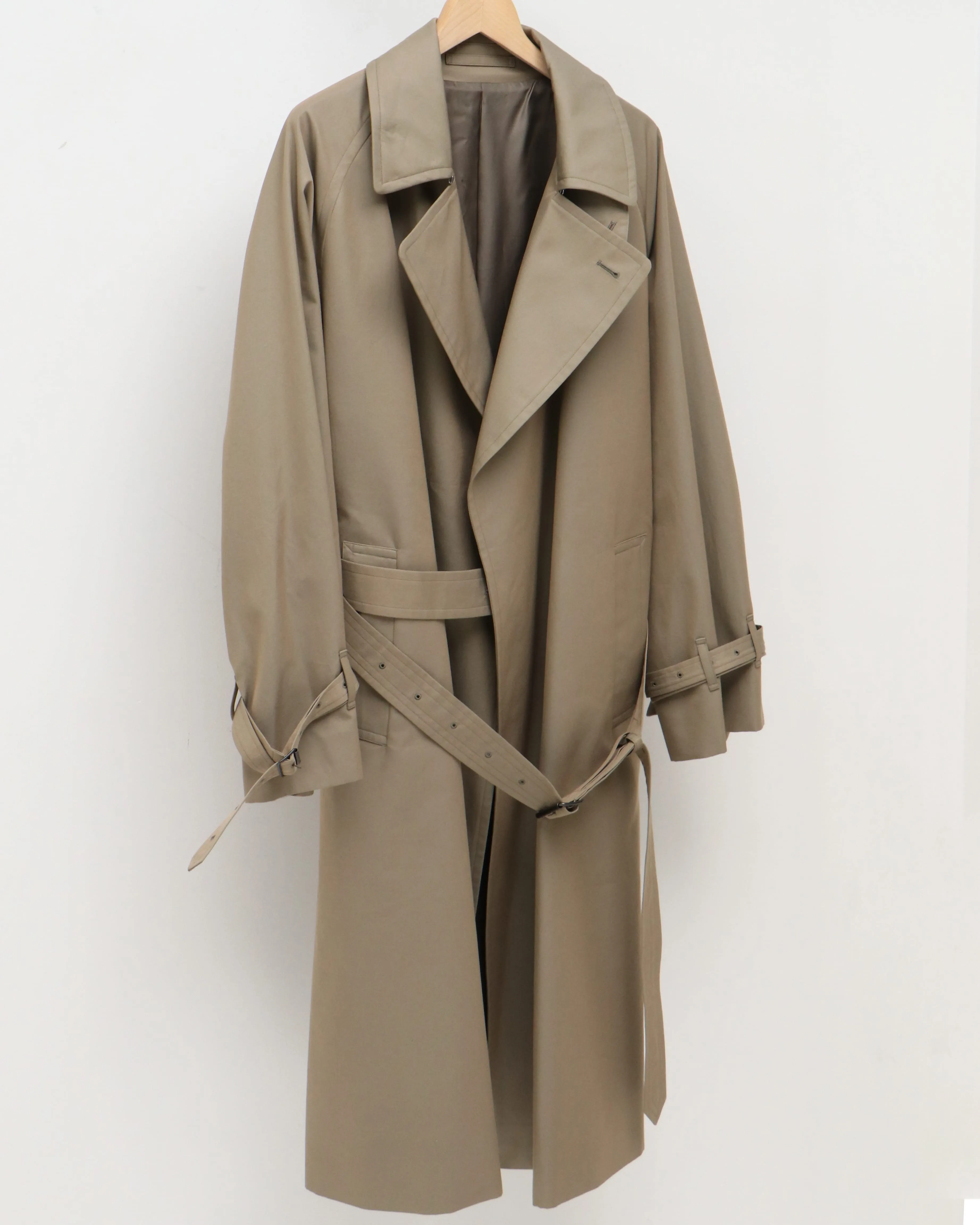Gabardine Double Belt Trench Coat OLIVE BEIGE