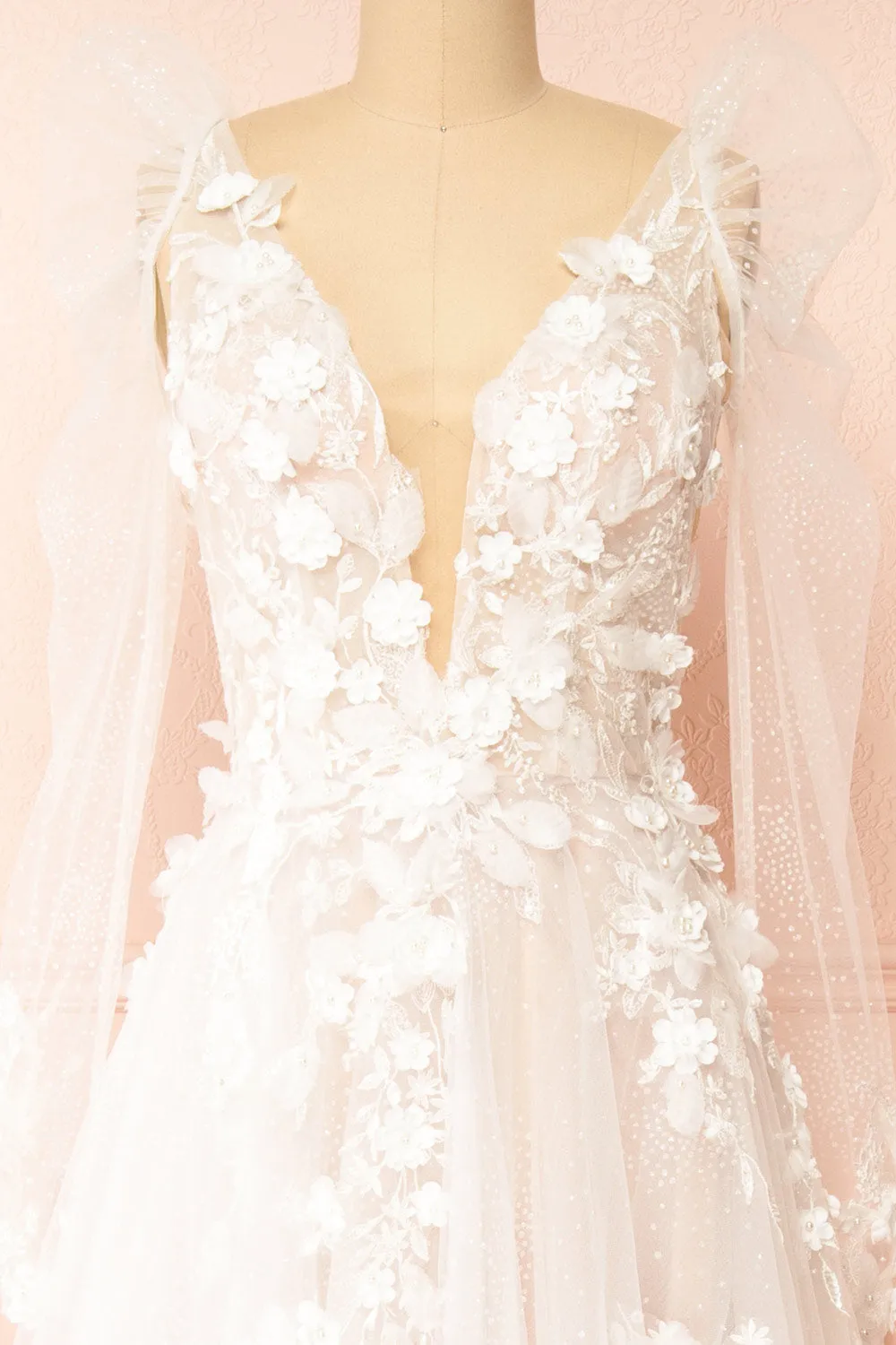 Geneva | A-line Tulle Gown w/ Removable Sleeves