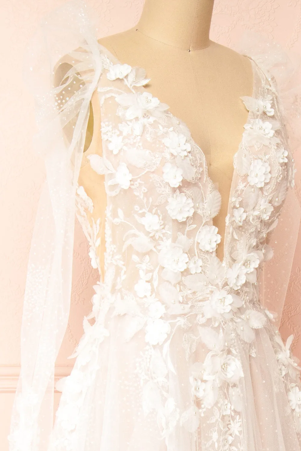 Geneva | A-line Tulle Gown w/ Removable Sleeves