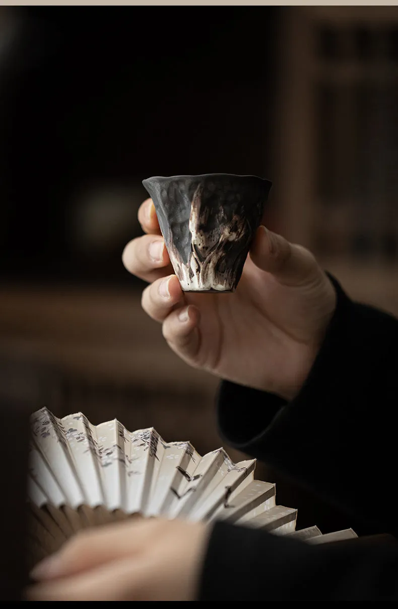 Gohobi Handmade Black Wabi-sabi Tea Cup
