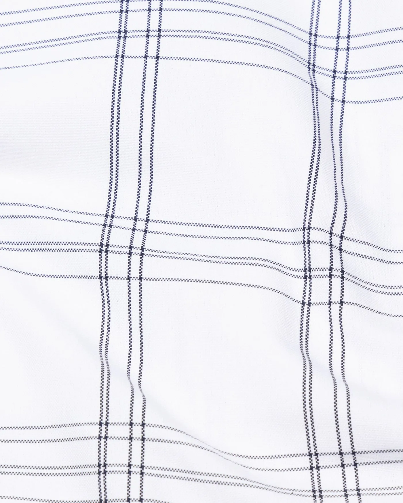 Kentar White and Black Plaid Button Down Cotton Shirt