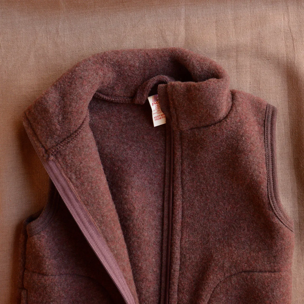 Kids Zip Vest - 100% Organic Wool Fleece (3-10y)