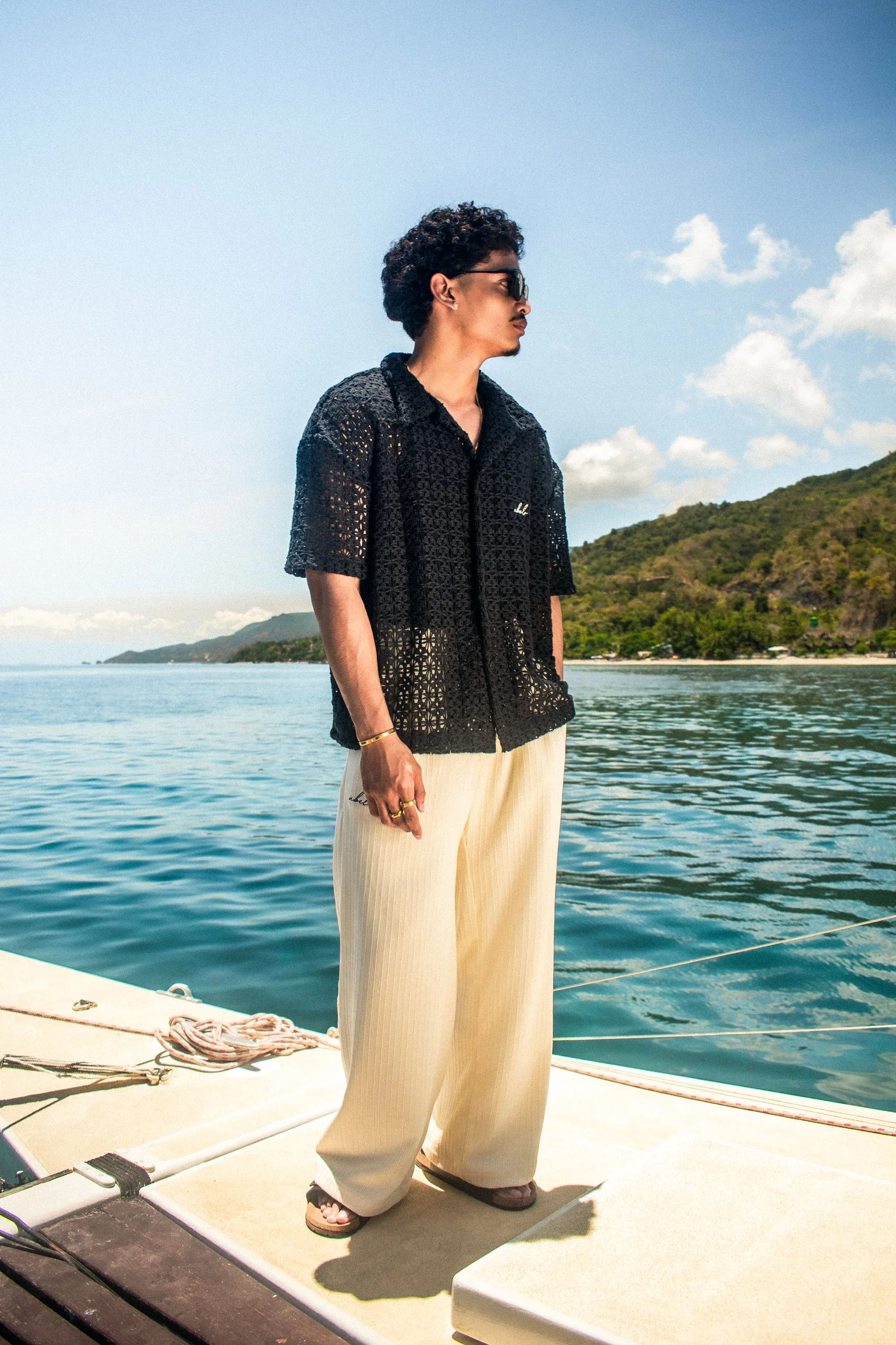 knitted polo shirt | button-down | italian box fit | heavy knitwear | endless summer | midnight