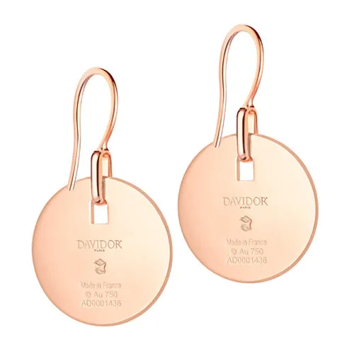 L'Arc de DAVIDOR Pendant Earring GM, 18k Rose Gold with Lacquered Ceramic and Colonnato Diamonds