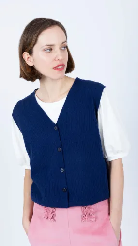 Luna Sleeveless Knitted Vest Navy
