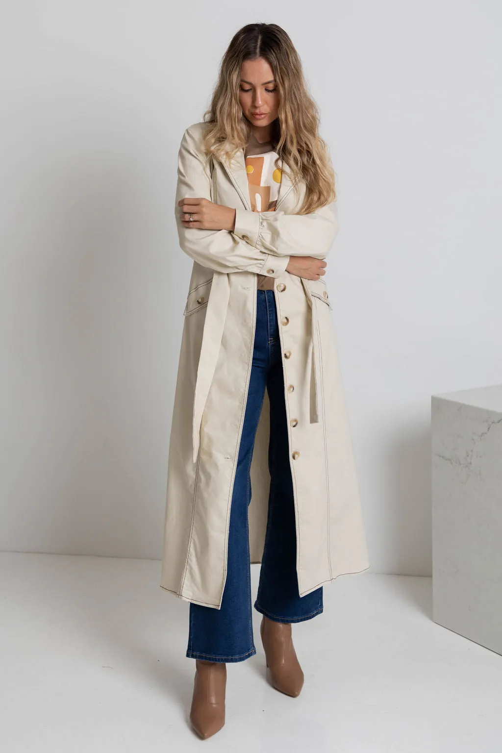 Oak Maxi Denim Dress - Sandy Beige