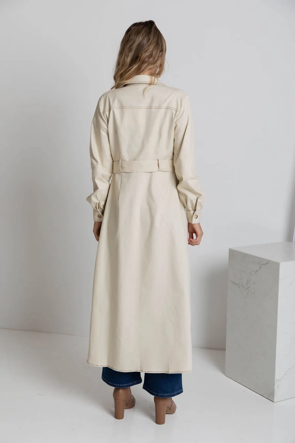 Oak Maxi Denim Dress - Sandy Beige
