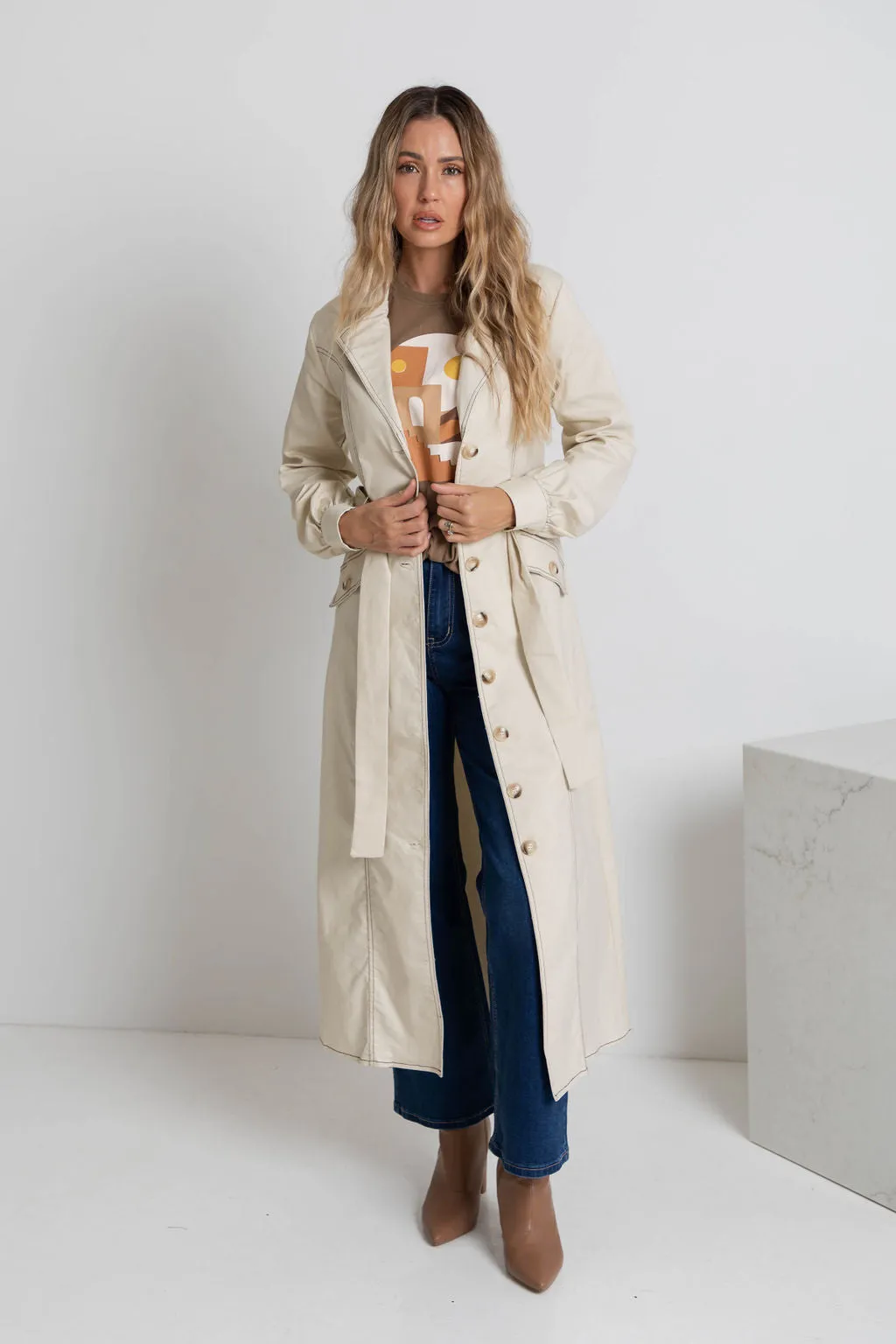 Oak Maxi Denim Dress - Sandy Beige