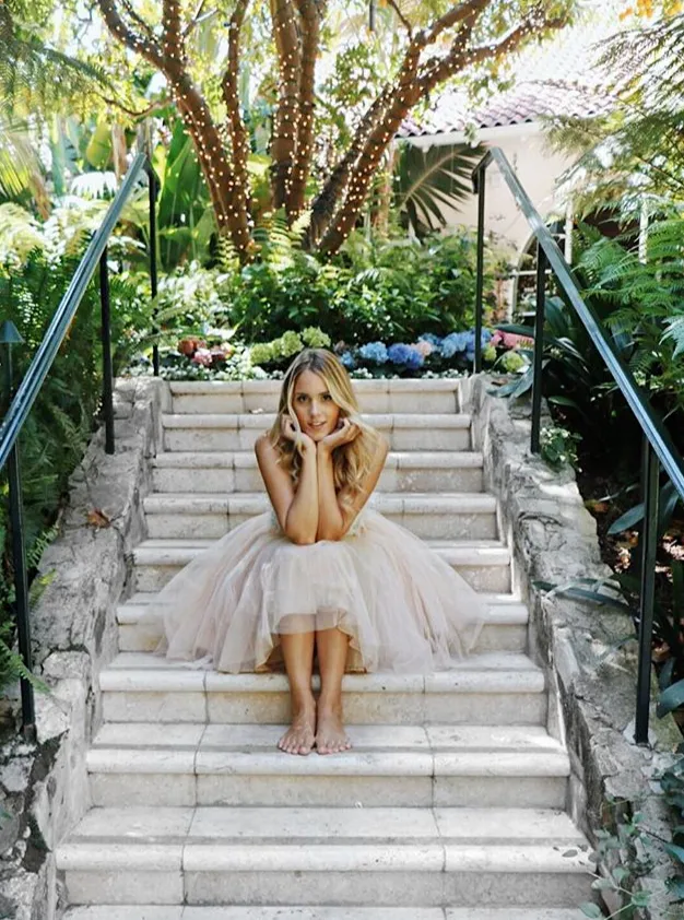 Over the Knee Champagne Tulle Skirt