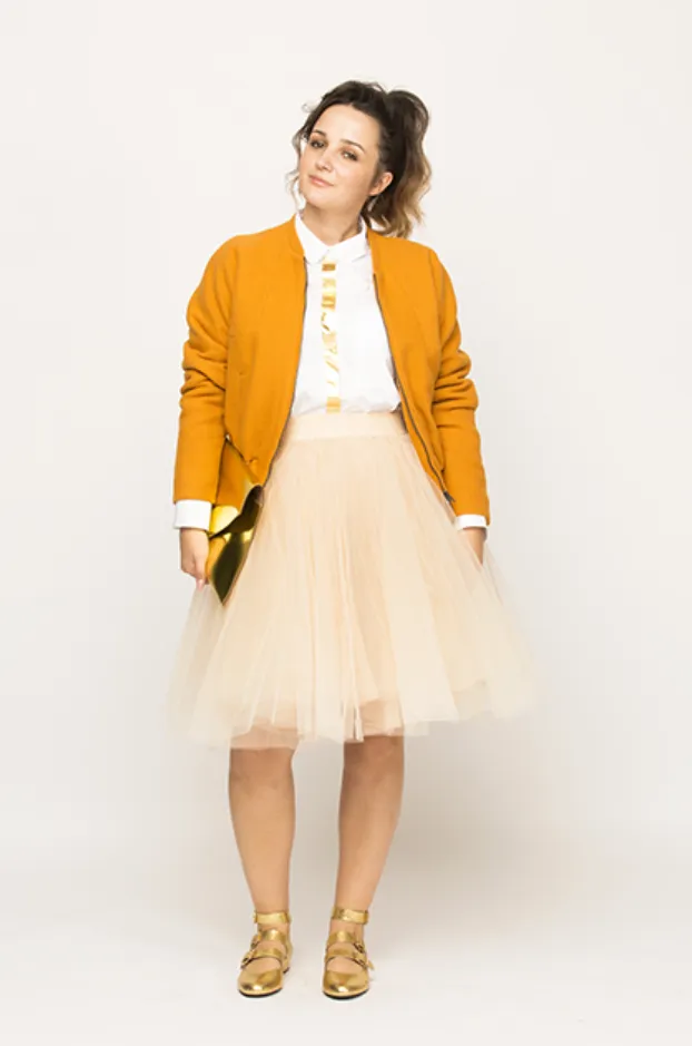 Over the Knee Champagne Tulle Skirt