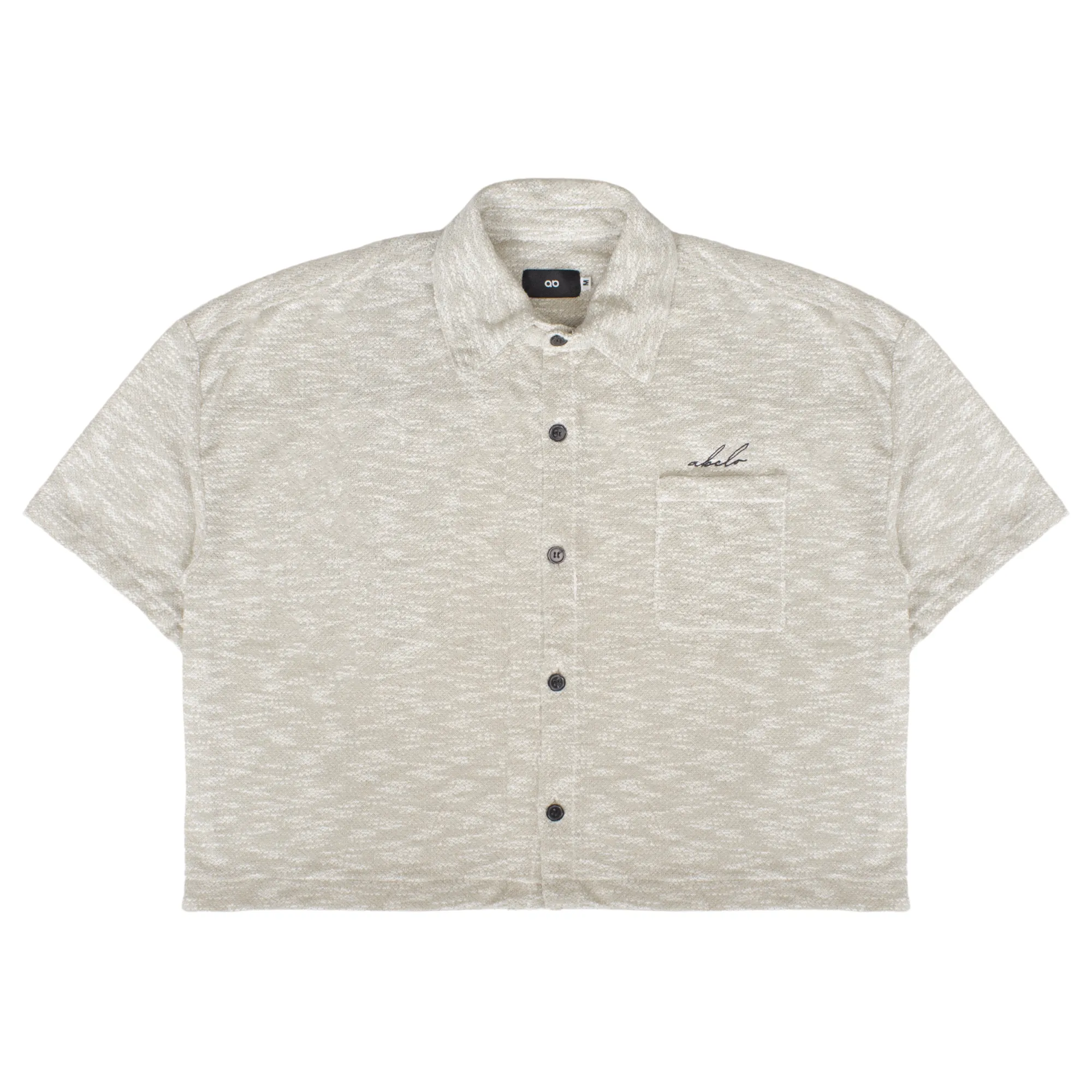 oversized box fit | polo shirt | button-down | drop shoulder | soft & textured knit | endless summer | stone