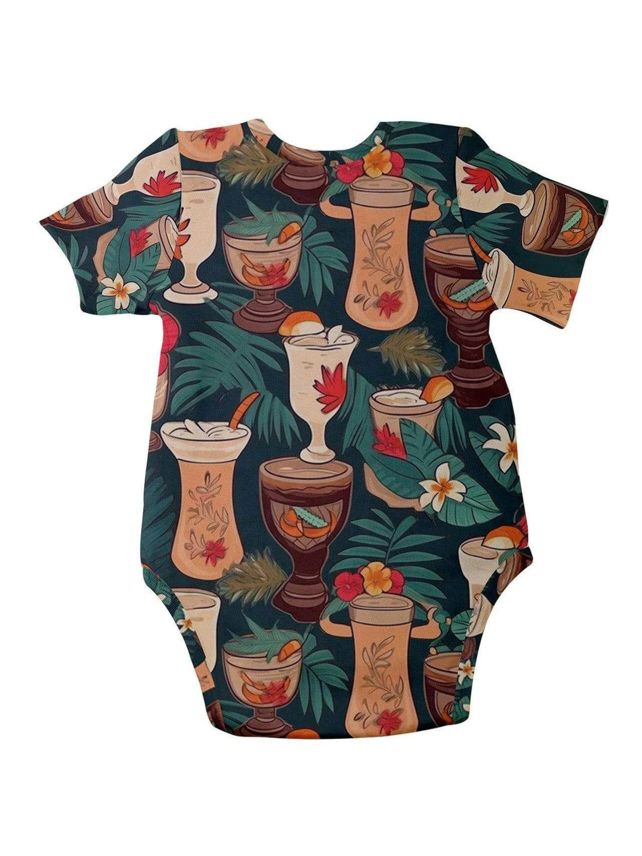 Retro Tiki Luau Baby Short Sleeve Onesie Bodysuit