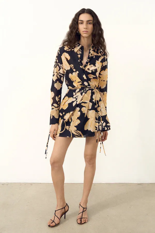 Shona Joy Xenia Draped Shirt Mini Dress