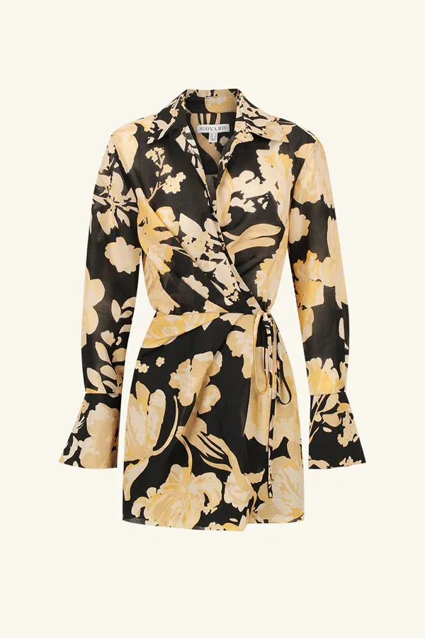 Shona Joy Xenia Draped Shirt Mini Dress
