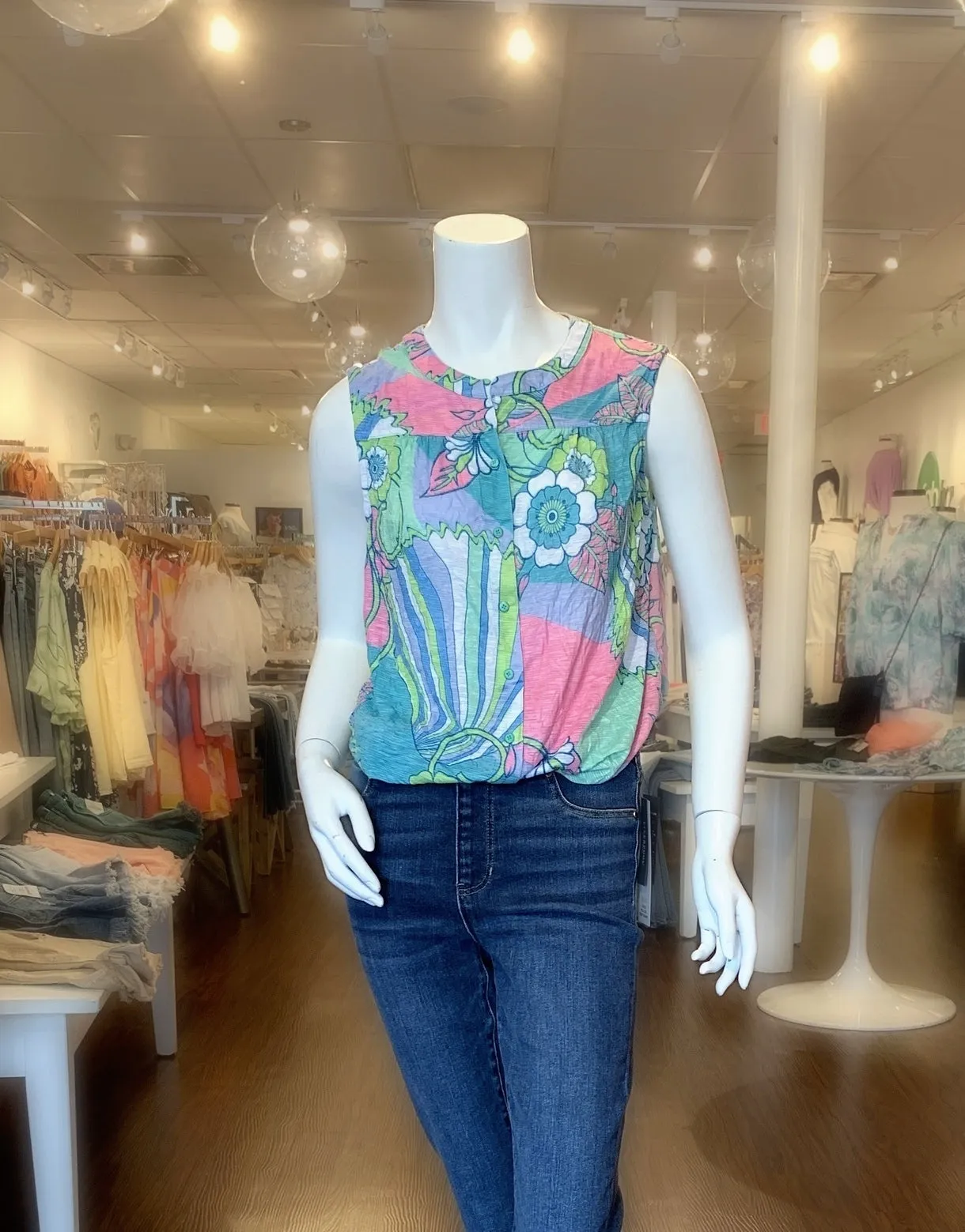 Sleeveless Snap Top - Mint
