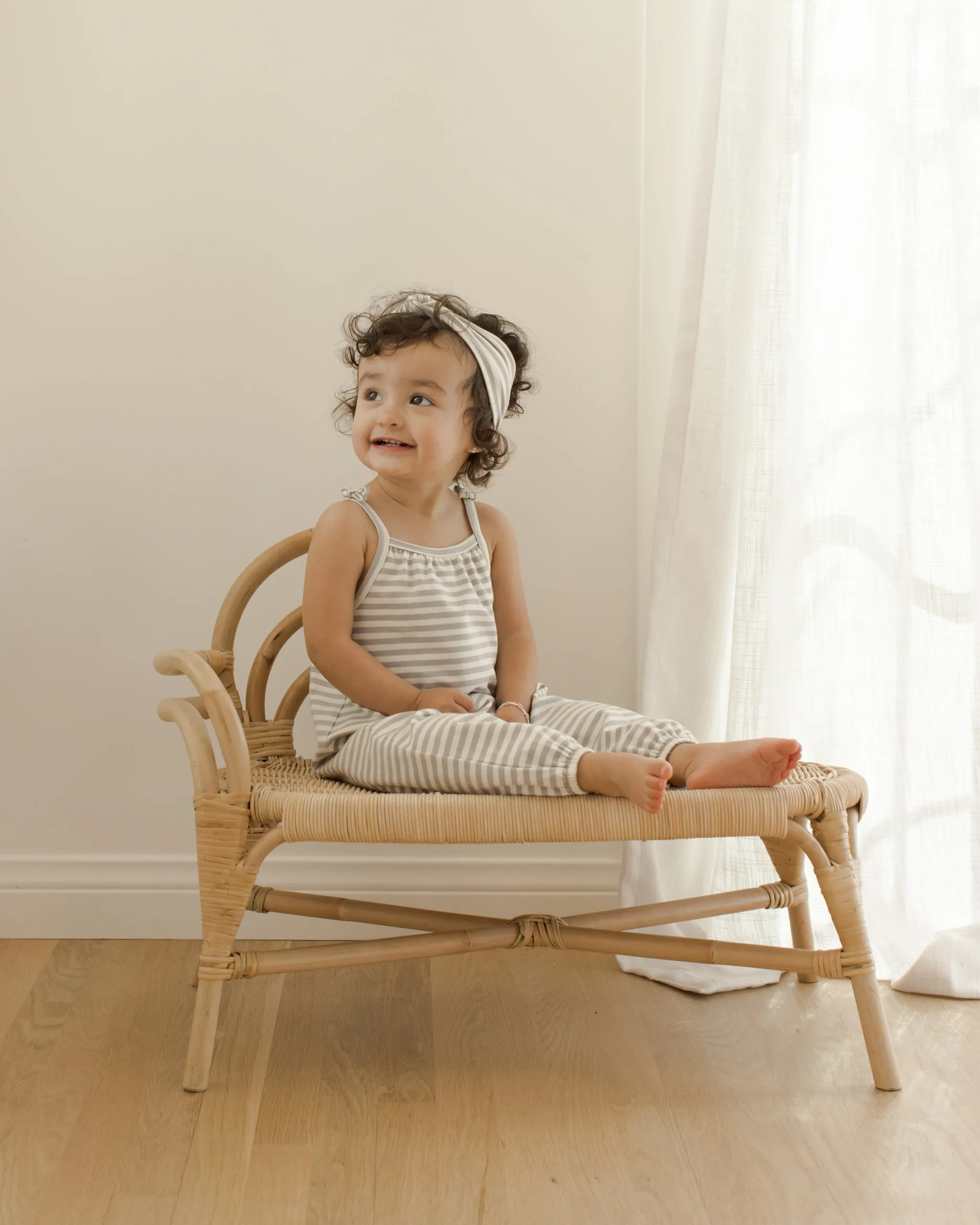 Smocked Jumpsuit | Periwinkle Stripe