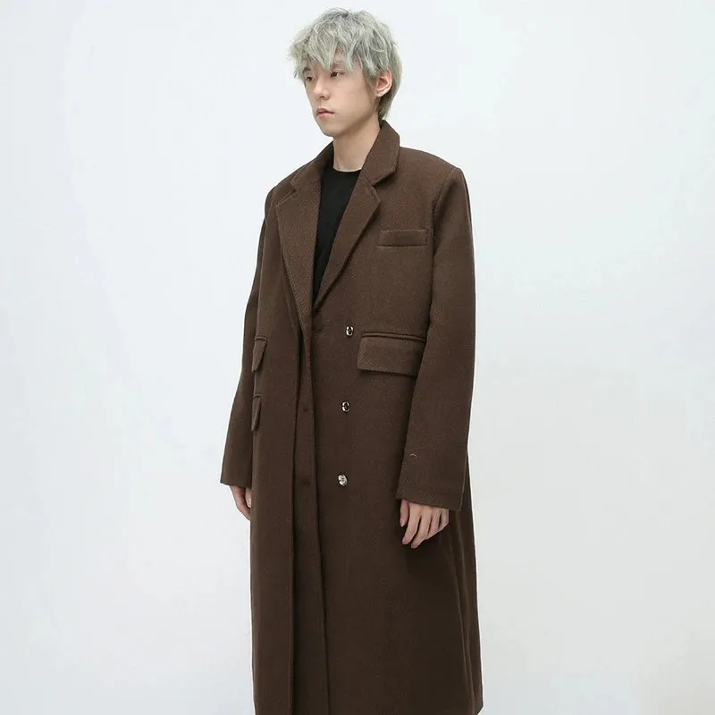 Solid Double Layer Multi-Pocket Coat