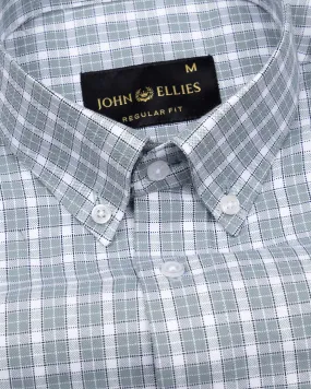 Tauris Olive Checked Button Down Cotton Shirt
