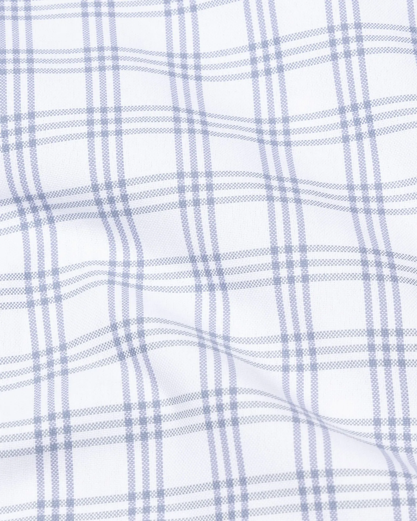 Tauris White Checked Button Down Cotton Shirt