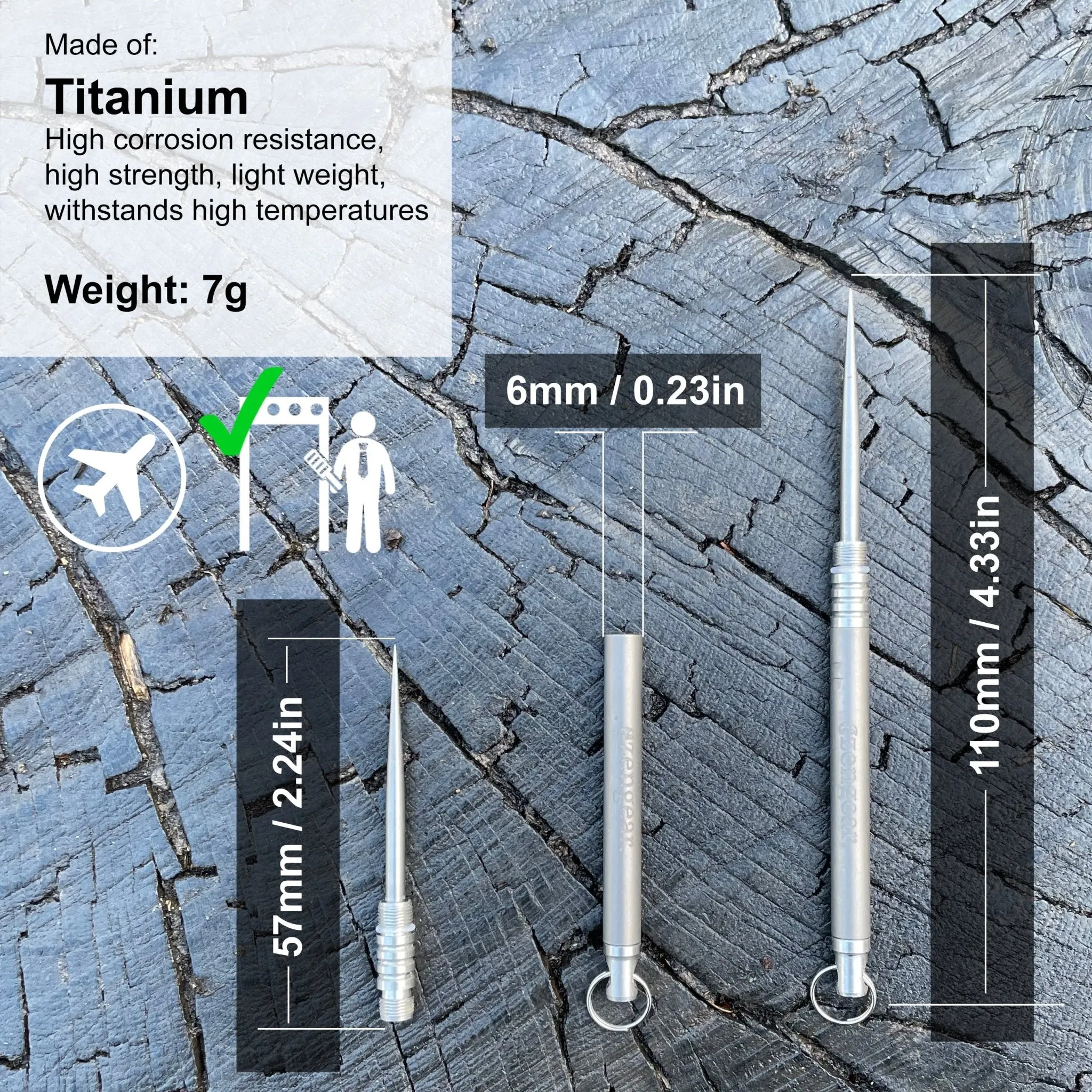 Titanium Toothpick With a Keyring