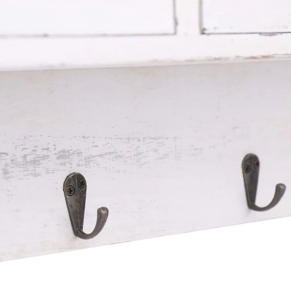 vidaXL Wall Mounted Coat Rack White 50x10x34 cm Wood