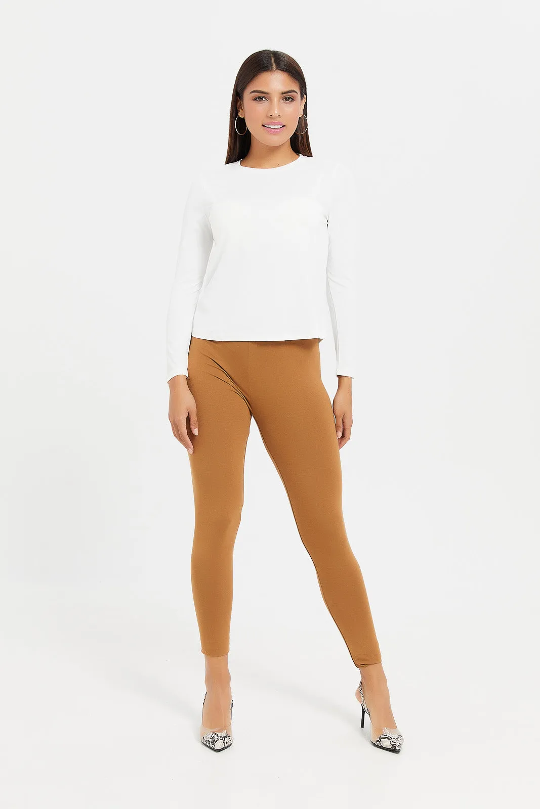 Women Beige Legging