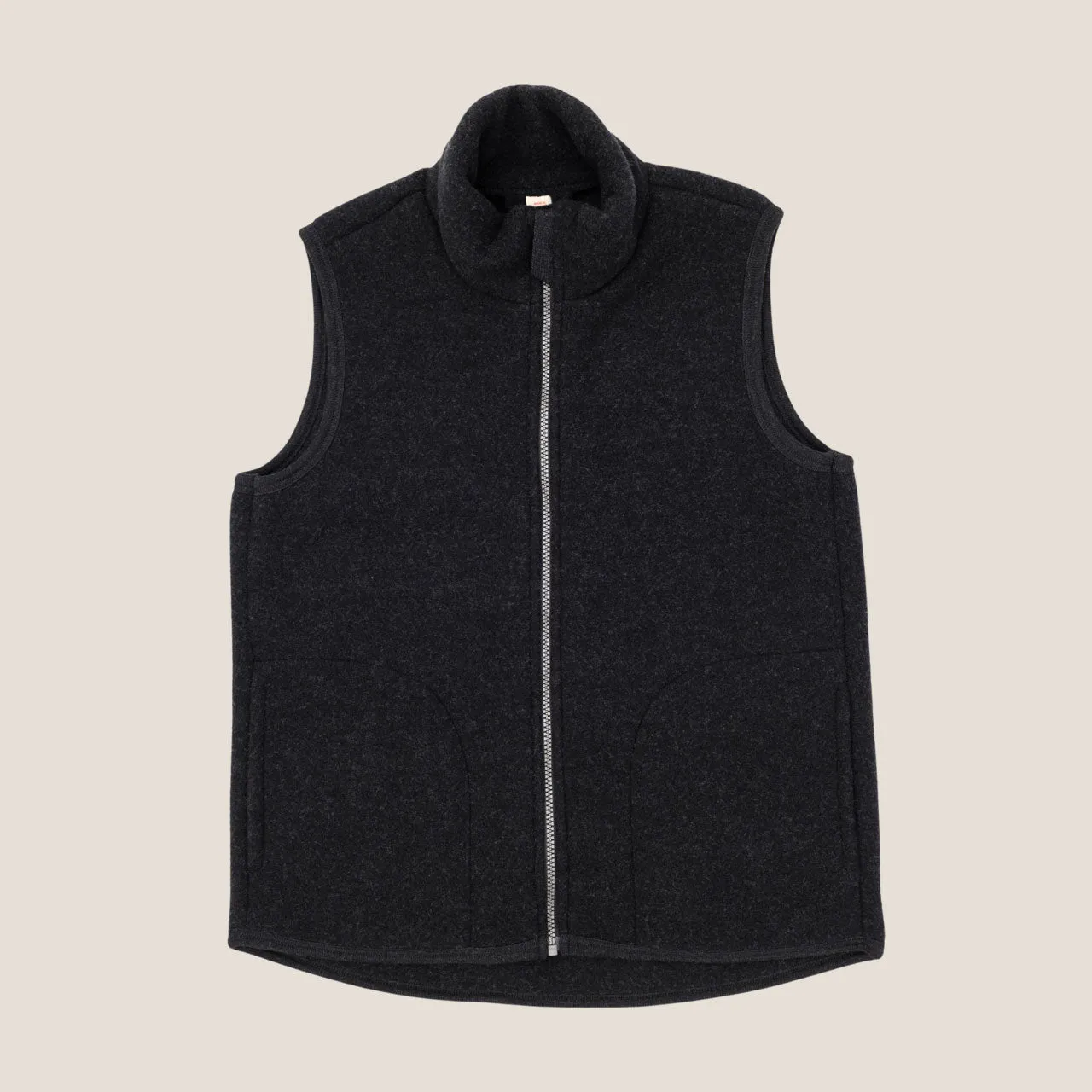 Women's Zip Vest - 100% Organic Wool Fleece - Black (XS-L) *Returning Soon